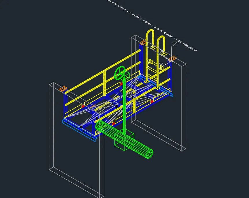Modelo tridimensional de plataforma industrial